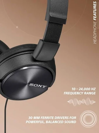 SONY WIRED ON EAR HEADPHONE WITH MIC BLACK MDR-ZX310AP thumbnail 5