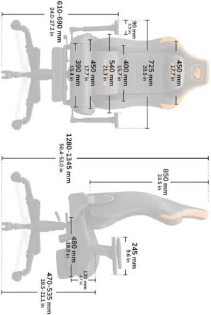 COUGAR ARMOR EVO S GAMING CHAIR ORANGE CG-CHAIR-ARMOR-EVO-S-ORG thumbnail 10