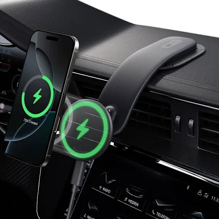 ANKER NANO WIRELESS CAR CHARGER MAGNETIC DETACHABLE PAD WITH ADAPTER & USB-C CABLE BLACK B2216H11 thumbnail 9