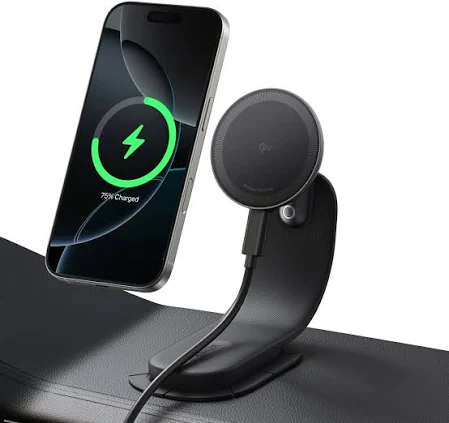 ANKER NANO WIRELESS CAR CHARGER MAGNETIC DETACHABLE PAD WITH ADAPTER & USB-C CABLE BLACK B2216H11 thumbnail 2