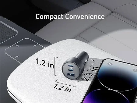 ANKER 535 67W POWERFUL TRIPLE PORT CAR CHARGER GRAY A2731HA1 thumbnail 9