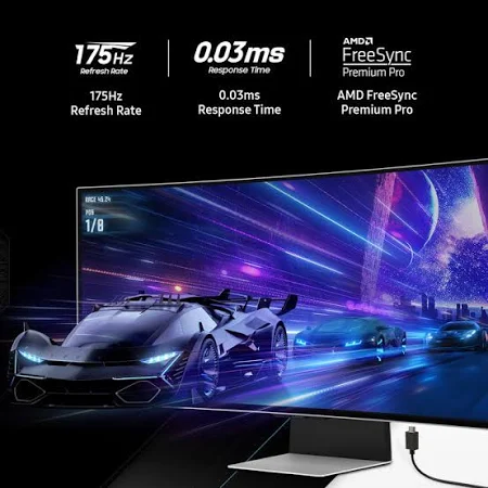 SAMSUNG 34 INCH G8 ODYSSEY OLED ULTRA WIDE QHD 175HZ 0.03MS GAMING MONITOR LS34DG852SMXUE thumbnail 7