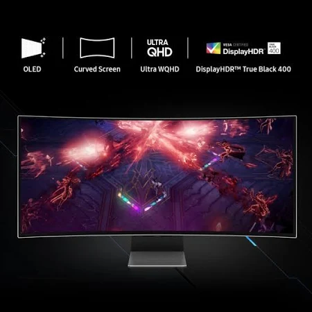 SAMSUNG 34 INCH G8 ODYSSEY OLED ULTRA WIDE QHD 175HZ 0.03MS GAMING MONITOR LS34DG852SMXUE thumbnail 6