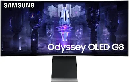 SAMSUNG 34 INCH G8 ODYSSEY OLED ULTRA WIDE QHD 175HZ 0.03MS GAMING MONITOR LS34DG852SMXUE thumbnail 2