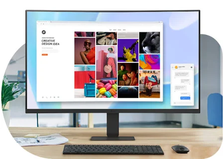 LG 27 INCH FHD CURVED MONITOR WITH 100HZ USB C PORT 27U421A-B thumbnail 6