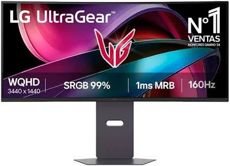 LG 34 INCH ULTRAGEAR WQHD CURVED 160HZ AMD FREESYNC GAMING MONITOR 34G600A-B thumbnail 2