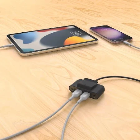 BELKIN BOOSTCHARGE 4 PORT USB POWER EXTENDER BLACK BUZ001BT2MBKB7 thumbnail 6