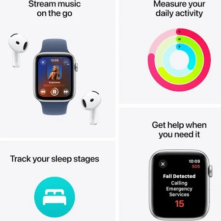 APPLE WATCH SERIES 11 GPS 42MM 2025 SILVER ALUMINIUM CASE WITH STARLIGHT SPORT BAND S/M MEW34 thumbnail 3