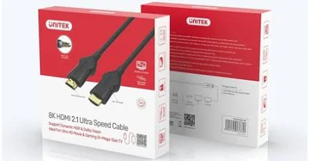 UNITEK 8K ULTRA HIGH SPEED HDMI CABLE 2M BLACK C11060BK-2M thumbnail 3