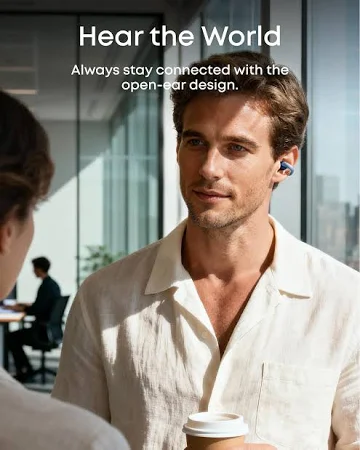 ANKER SOUNDCORE AEROCLIP OPEN EAR CLIP ON EARBUDS BLUE A3388H31 thumbnail 4