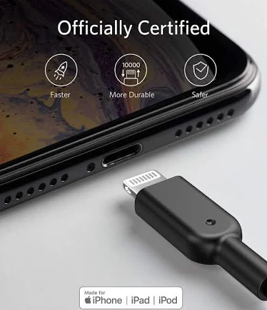 ANKER POWERLINE+ II WITH LIGHTNING CONNECTOR 3FT BLACK C89 A8432H12 thumbnail 2