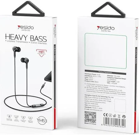 YESIDO 3.5MM WIRED EARPHONE BLACK YH53 thumbnail 5