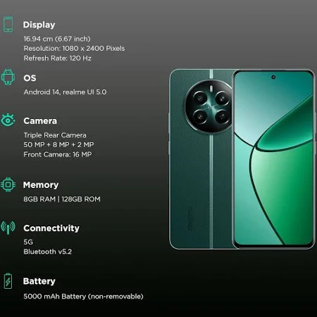 REALME 12 PLUS 5G 512GB 12GB RAM PIONEERGREEN RMX3867 thumbnail 3
