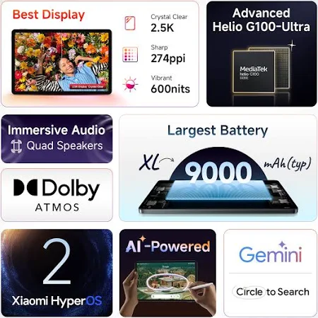 MI REDMI PAD 2 BUNDLE WITH COVER 4GB RAM 128GB ROM GRAPHITE GRAY thumbnail 11