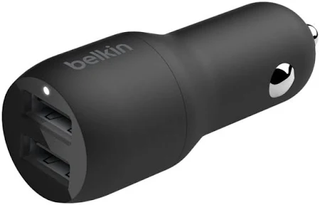 BELKIN CAR CHARGER DUAL PORT WITH 1M LTG CABLE BLAKC D001 thumbnail 2