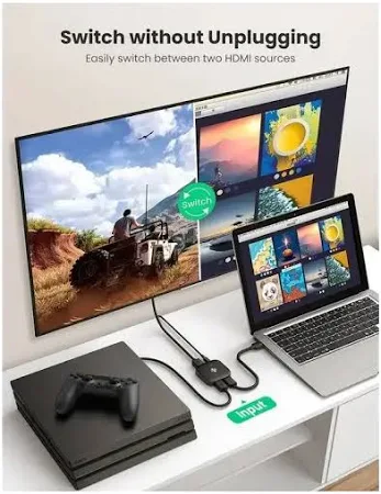 UGREEN HDMI SWITCHER 2 IN 1 OUT  4KX2K@60HZ 80126 thumbnail 3