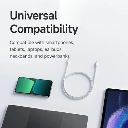 MI XIAOMI 6A BRAIDED USB-C TO UCSB-C CABLE 2M WHITE K36350 thumbnail 9