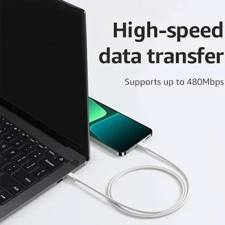 MI XIAOMI 6A BRAIDED USB-C TO UCSB-C CABLE 2M WHITE K36350 thumbnail 8