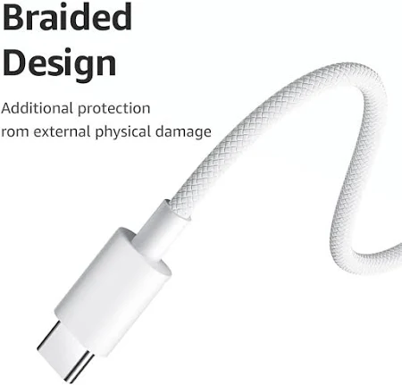 MI XIAOMI 6A BRAIDED USB-C TO UCSB-C CABLE 2M WHITE K36350 thumbnail 6