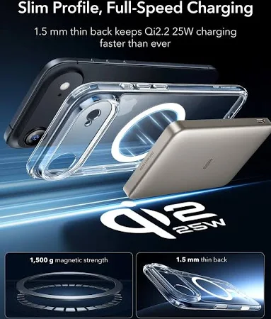 ESR CLASSIC HYBRID MAGNETIC CASE CAM CONTROL COMPATIBLE WITH IPHONE 17 AIR CLEAR thumbnail 6