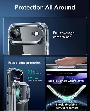 ESR CLASSIC HYBRID MAGNETIC CASE CAM CONTROL COMPATIBLE WITH IPHONE 17 AIR CLEAR thumbnail 4