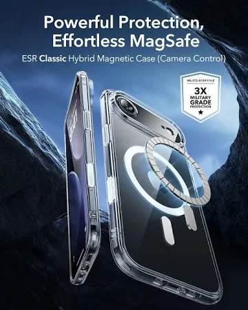 ESR CLASSIC HYBRID MAGNETIC CASE CAM CONTROL COMPATIBLE WITH IPHONE 17 AIR CLEAR thumbnail 3