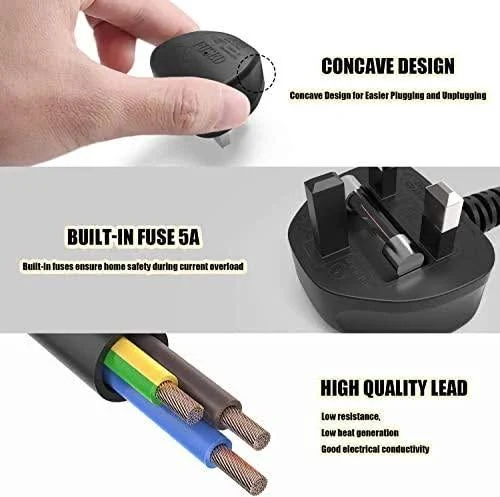 3 PIN LAPTOP POWER CABLE 3 PONG 1.8M thumbnail 6