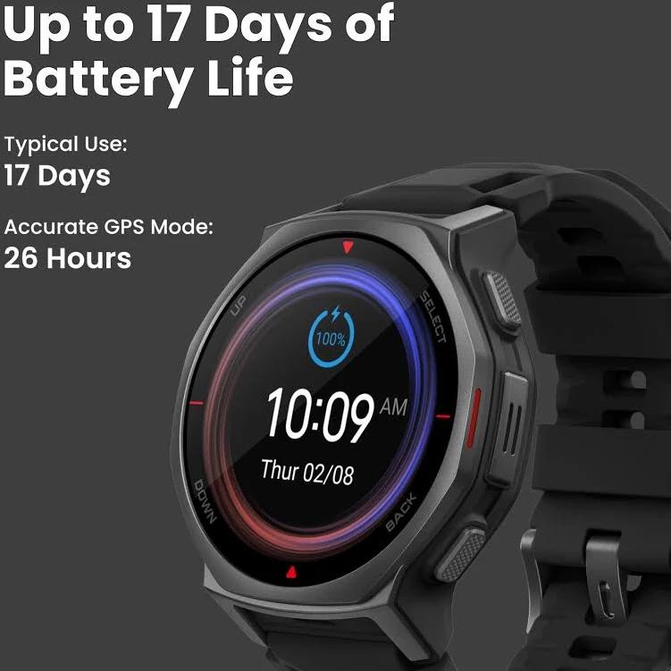 AMAZFIT T-REX 3 PRO 48MM SMART WATCH TACTICAL BLACK A2444 thumbnail 3