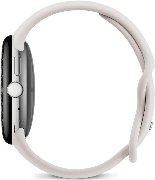 GOOGLE PIXEL WATCH 4 45MM WIFI WITH PORCELAIN ACTIVE BAND POLISHED SILVER ALUMINUM CASE thumbnail 2