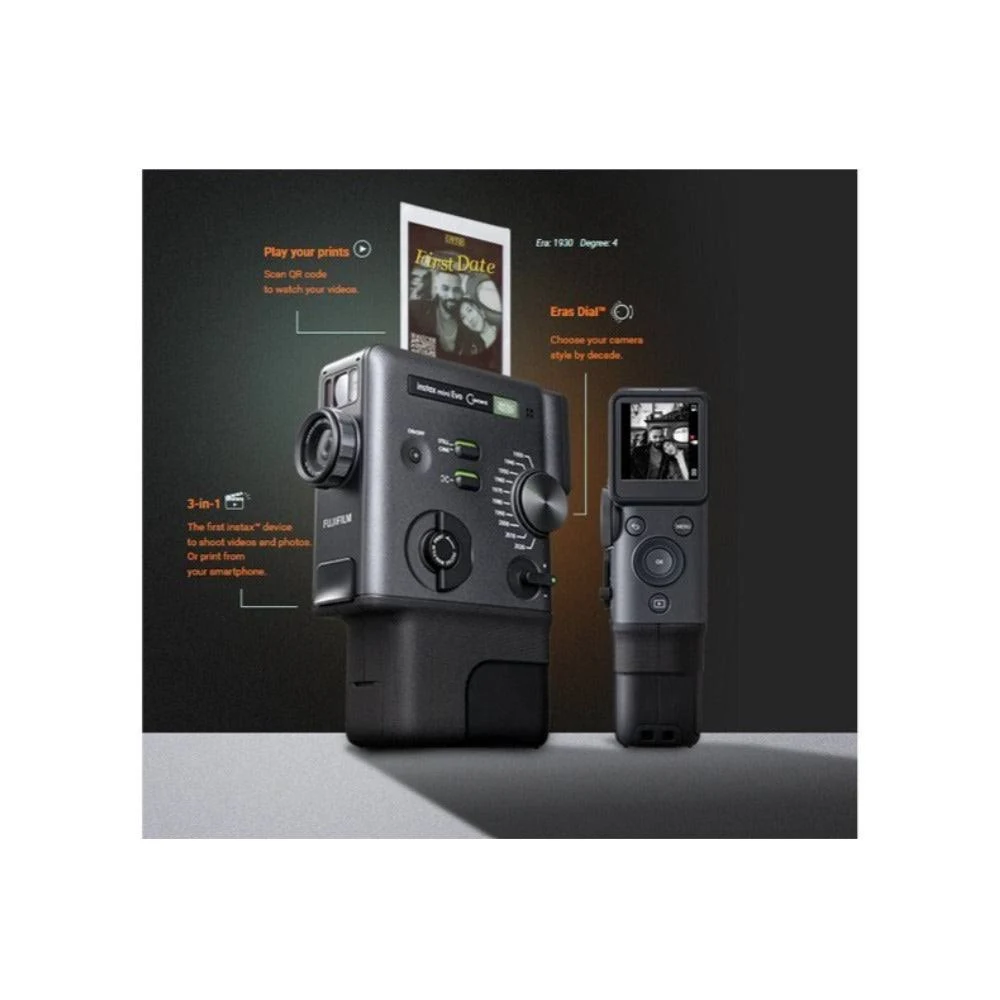 FUJIFILM INSTAX MINI EVO CINEMA HYBRID INSTANT CAMERA BLACK thumbnail 2
