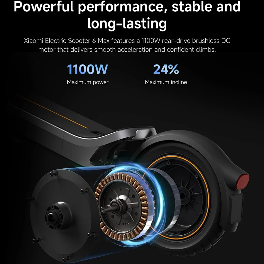 MI XIAOMI ELECTRIC SCOOTER 6 MAX GREY DDHBC06XB thumbnail 3