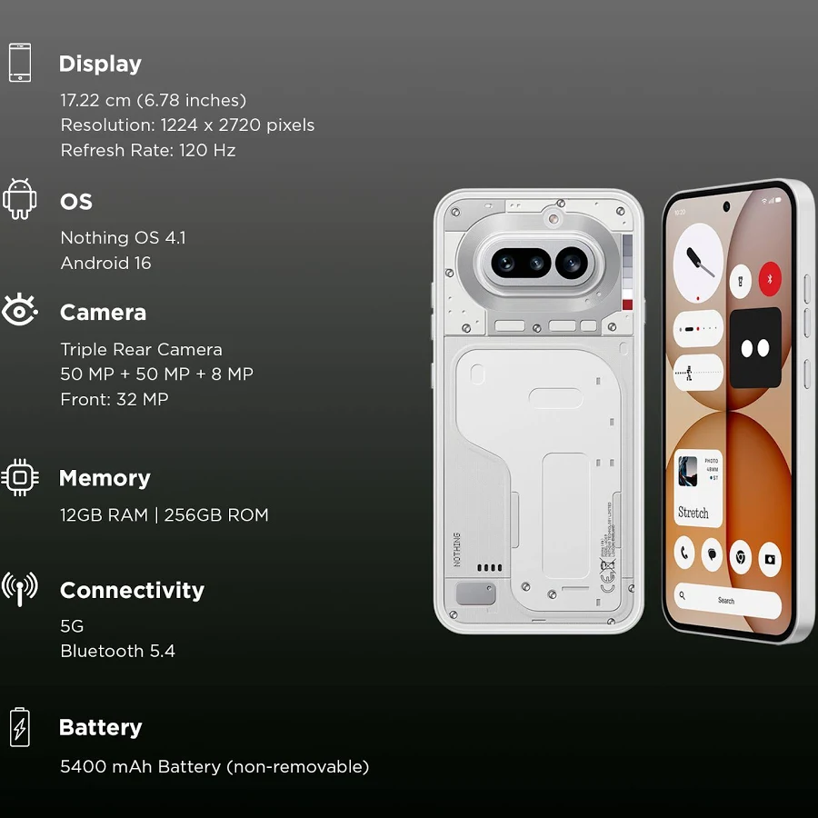 NOTHING PHONE 4A 12GB-256GB WHITE thumbnail 5
