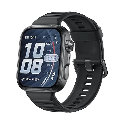 HUAWEI WATCH FIT 5 PRO BLACK ALUMINUM ALLOY CASE BLACK FLUOROELASTOMER STRAP NKI-B29 55020HRF thumbnail 2