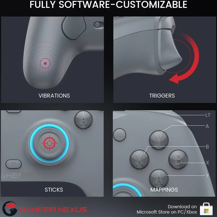 GAMESIR G7SE WIRED GAMING CONTROLLER FOR XBOX SPORTY GRAY thumbnail 7