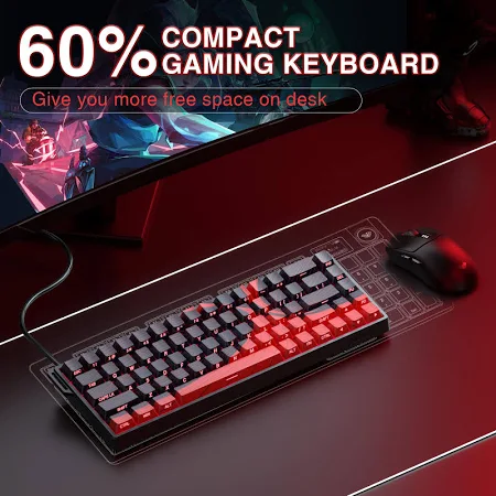AULA 68 KEYS RGB 65% WIRED MECHANICAL GAMING KEYBOARD WING CHUN MAGNETIC SWITCH BLACK WIN68 thumbnail 3