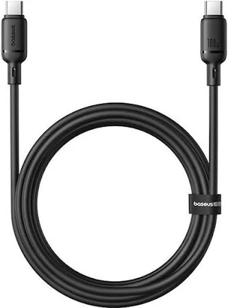 BASEUS SILKY USB TO TYPE C 100W CABLE 2M CLUSTER BLACK thumbnail 4