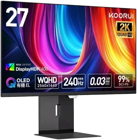 KOORUI 27-INCH OLED 2460X1440 240HZ 0.03MS OLED PANEL GAMING MONITOR S2721XO thumbnail 2