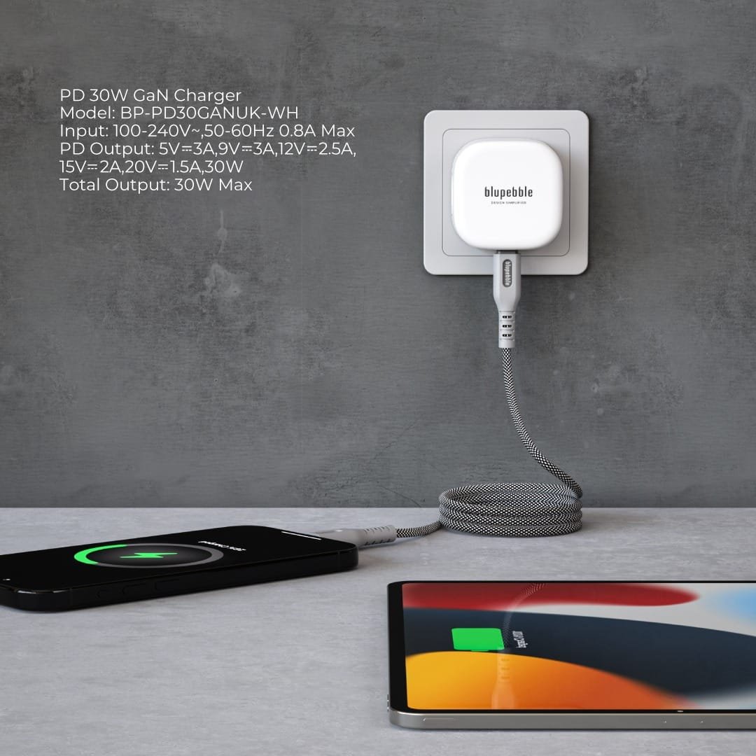 BluPebble Single Port PD GaN Fast Charging Charger 30W thumbnail 5