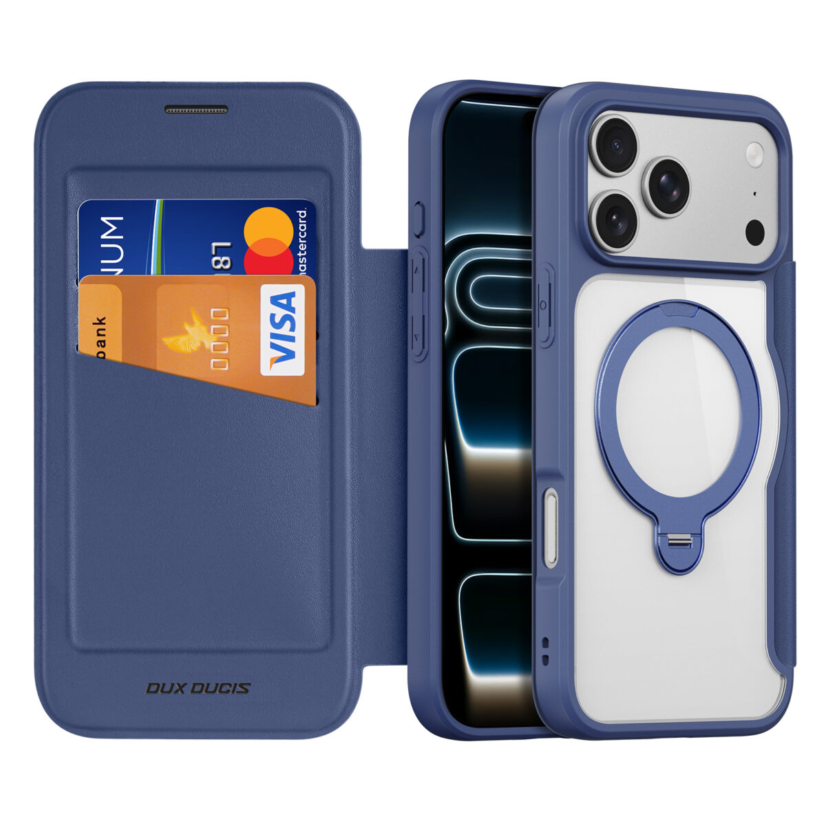 DUX DUCIS IPHONE 17 PRO SKIN X PRO CASE WITH MAGNETIC STAND BLUE SKIN-X0506