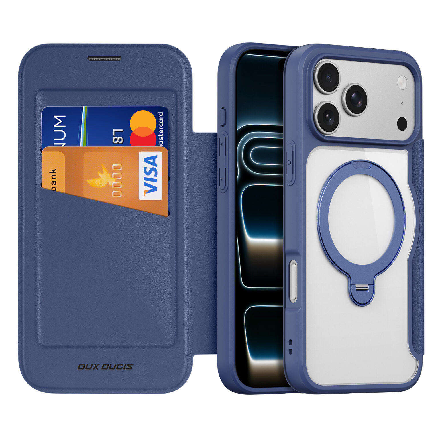 DUX DUCIS IPHONE 17 PRO MAX SKIN X PRO CASE WITH MAGNETIC STAND BLUE SKIN-X0509