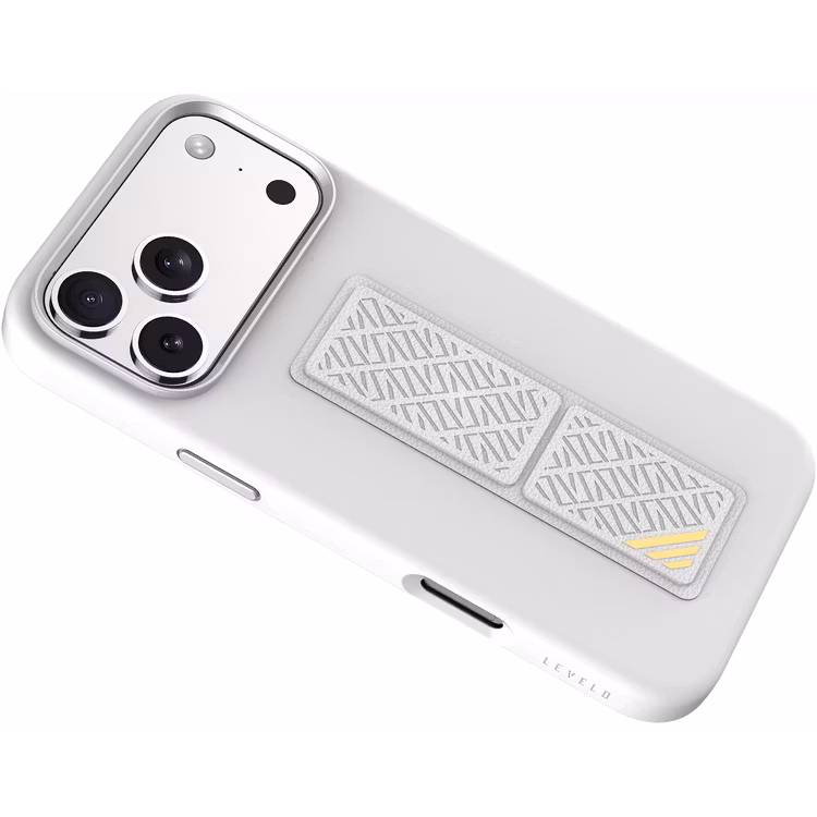 LEVELO IPHONE 17 PRO MAX MORPHIX SILICONE CASE WITH LEATHER GRIP SILVER LVLMRPS17PMSL thumbnail 3