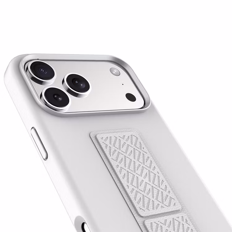 LEVELO IPHONE 17 PRO MAX MORPHIX SILICONE CASE WITH LEATHER GRIP SILVER LVLMRPS17PMSL thumbnail 5