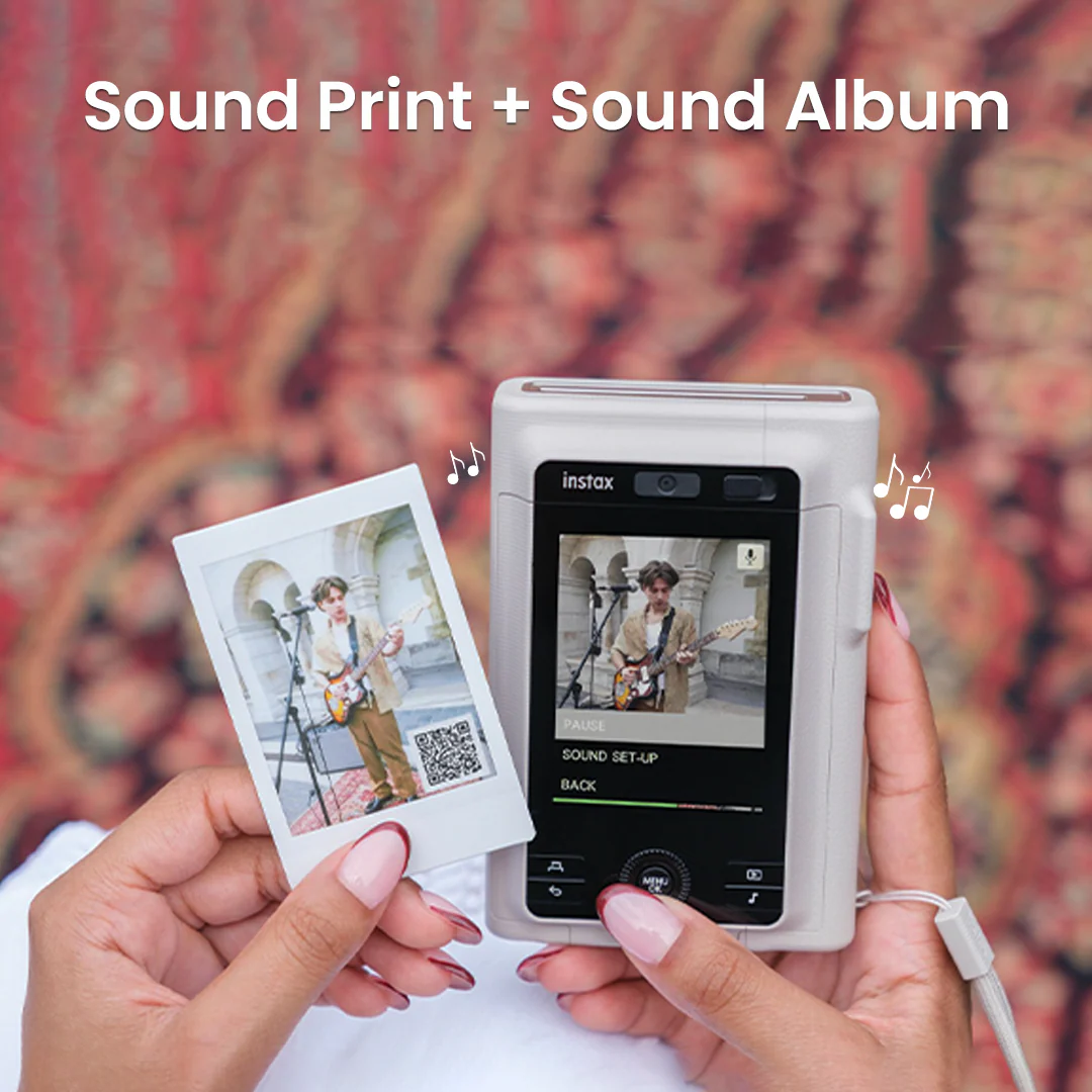 FUJIFILM INSTAX MINI LIPLAY PLUS HYBRID INSTANT CAMERA SAND BEIGE thumbnail 3