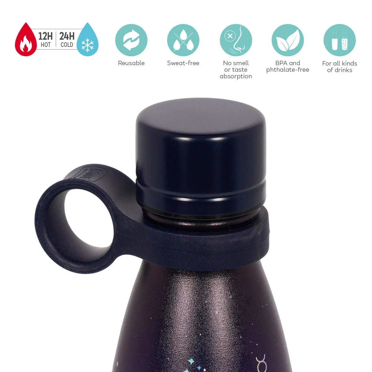 LEGAMI HOT AND COLD VACCUM BOTTLES STARSBELONG TO DREAMERS 500ML PURPLE thumbnail 2