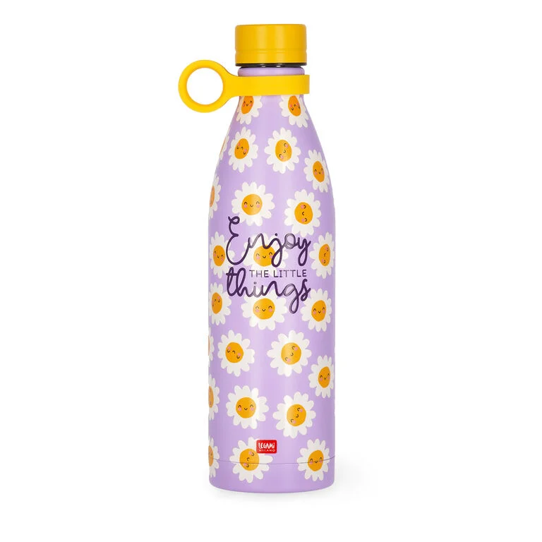 LEGAMI HOT AND COLD VACCUM BOTTLES ENJOY THE LITTLE THINGS 800ML YELLOW