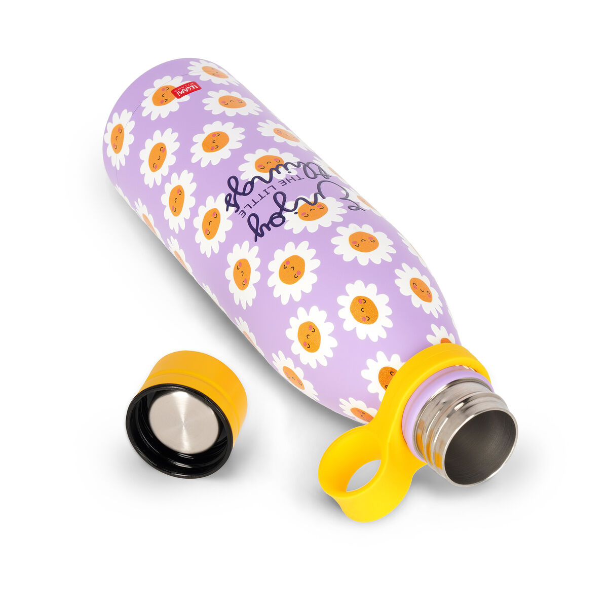 LEGAMI HOT AND COLD VACCUM BOTTLES ENJOY THE LITTLE THINGS 800ML YELLOW thumbnail 2
