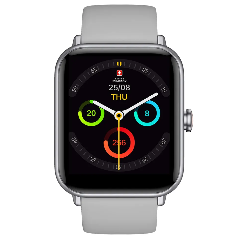 SWISS MILITARY ALPS 4 SILVER WATCH WITH GRAY SILICONE STRAP SM-WCH-ALPS4-BLKF-GRYSS thumbnail 2
