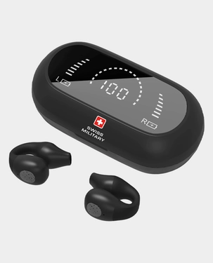 SWISS MILITARY DELTA 4  AIR CONDUCTION WIRELESS EARBUDS BLACK SM-TWS-DELTA4-BLK thumbnail 2