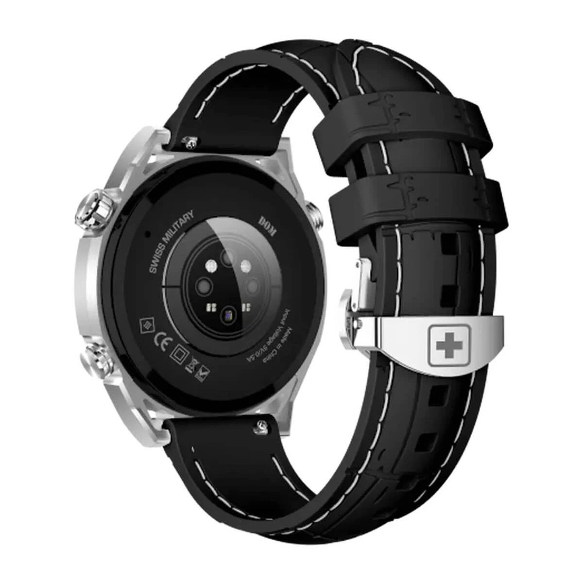 SWISS MILITARY DOM 3 WATCH WITH SILICONE STRAP BLACK SM-W-DOM3-SIF-BLKSIST-2PRESTP thumbnail 3