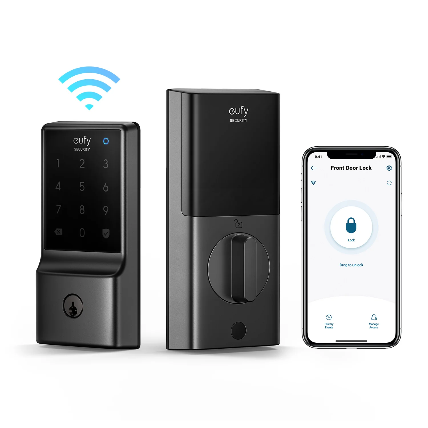 Eufy Security Smart Lock C210 WiFi Replacement Deadbolt Unlock Black T8502111